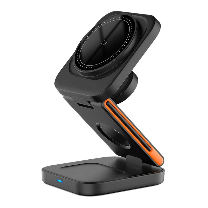 Estación de Carga Inalámbrica 3 en 1 – Cargador Magnético Plegable para iPhone, Apple Watch y AirPods