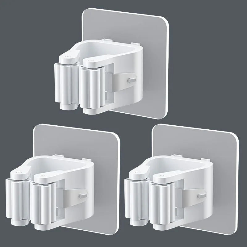 Ganchos Multiusos Adhesivos de Pared – Organizador para Escoba, Trapeador y Cocina