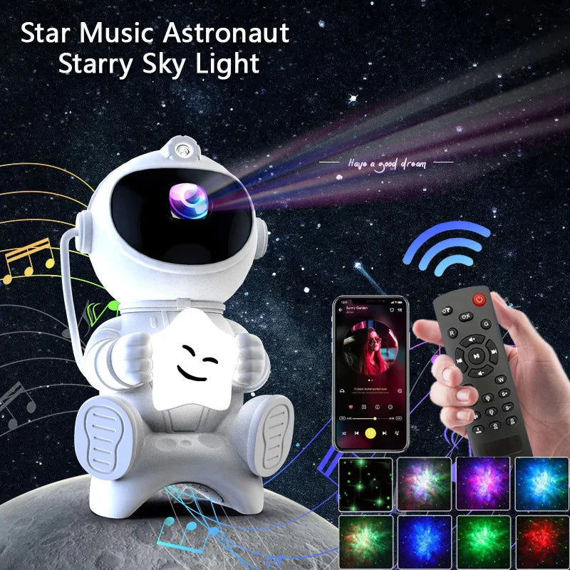 Proyector Astronauta de Galaxia – Luz Nocturna LED con Nebulosa y Estrellas para Dormitorio