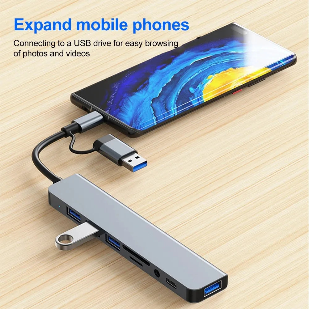 Hub USB-C 6 en 1 de Aluminio