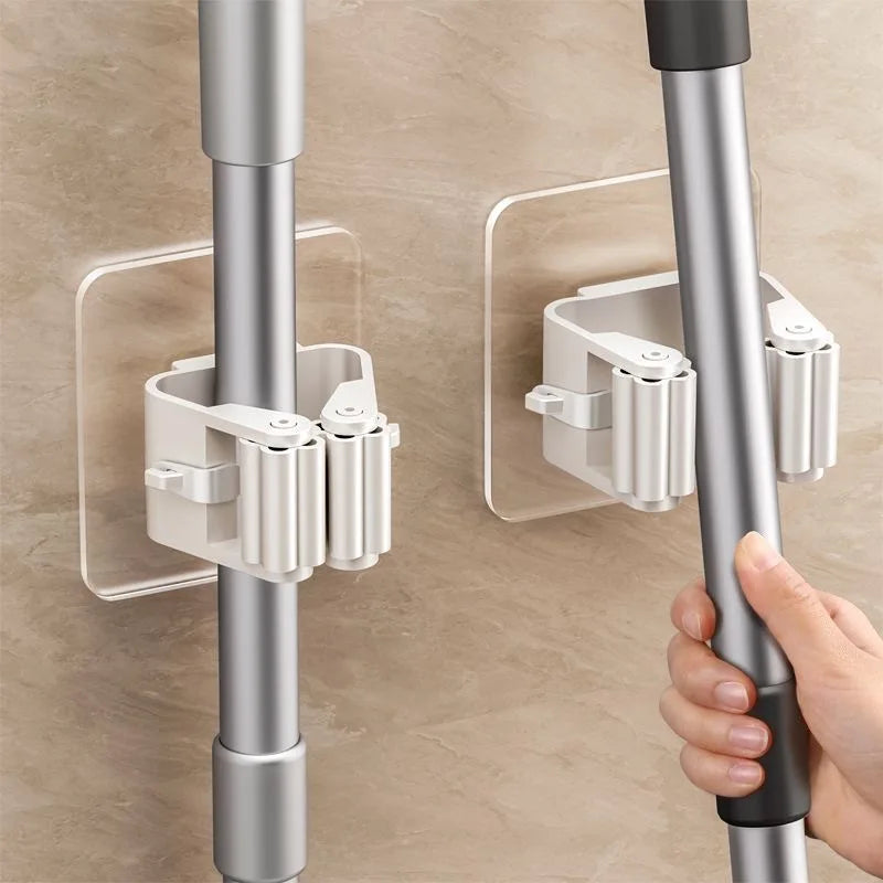 Ganchos Multiusos Adhesivos de Pared – Organizador para Escoba, Trapeador y Cocina