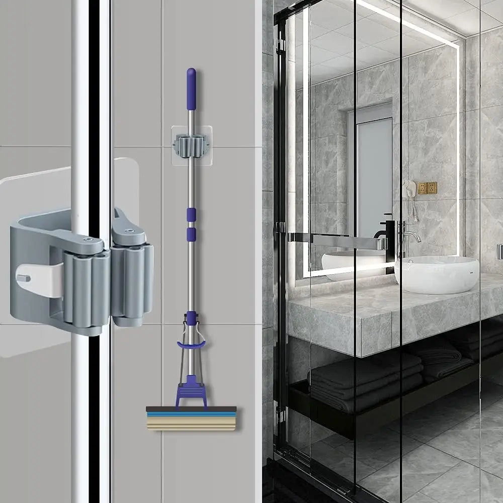 Ganchos Multiusos Adhesivos de Pared – Organizador para Escoba, Trapeador y Cocina