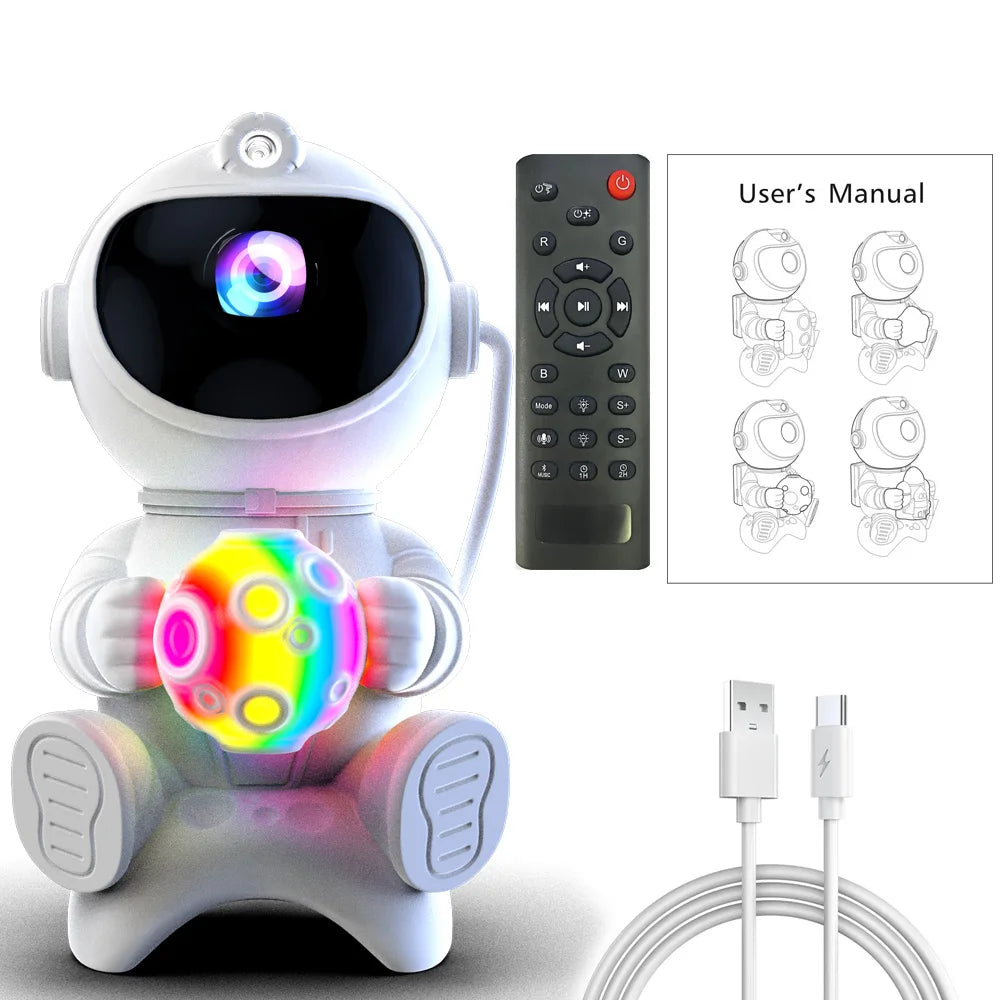 Proyector Astronauta de Galaxia – Luz Nocturna LED con Nebulosa y Estrellas para Dormitorio