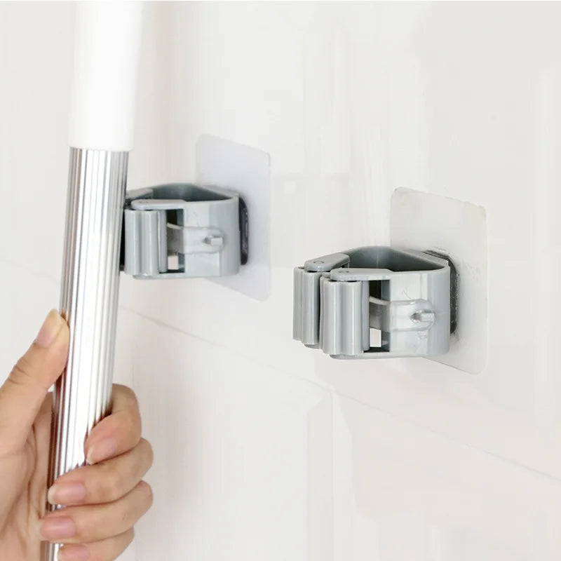 Ganchos Multiusos Adhesivos de Pared – Organizador para Escoba, Trapeador y Cocina