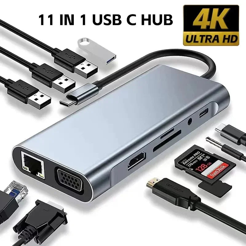 Hub USB-C 6 en 1 de Aluminio