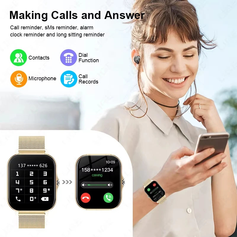 Reloj Inteligente KESHUYOU 2025 – Pantalla HD 2.01", Llamadas, Mensajes y Modos Deportivos