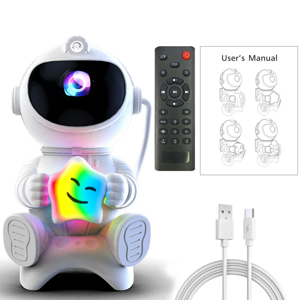 Proyector Astronauta de Galaxia – Luz Nocturna LED con Nebulosa y Estrellas para Dormitorio