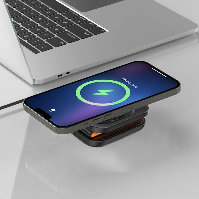 Estación de Carga Inalámbrica 3 en 1 – Cargador Magnético Plegable para iPhone, Apple Watch y AirPods